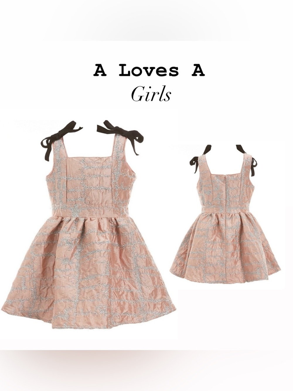 A loves A Pink Metallic Bow-Shoulder Party Dress Size XL